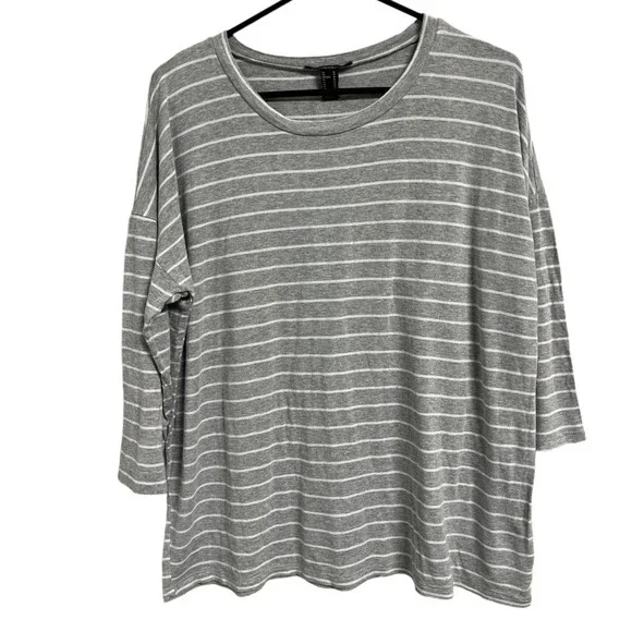 Ladies Tops Black And White Striped Blouse Forever 21 Forever 21